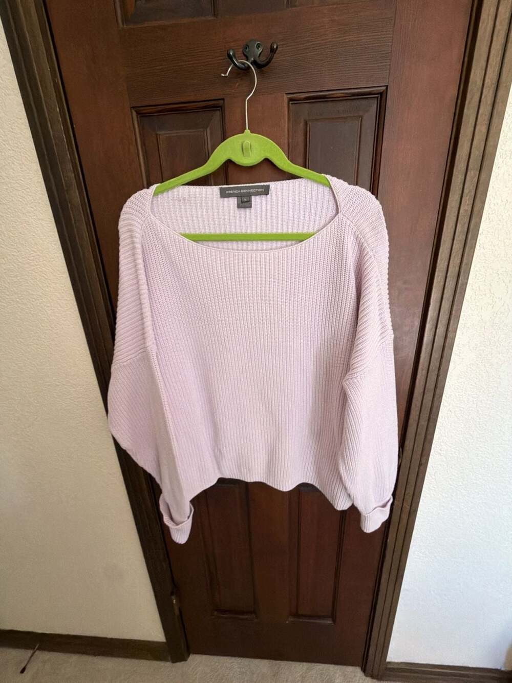 French Connection Women's Ribbed Knit Batwing Sleeve Sweater in Lilac